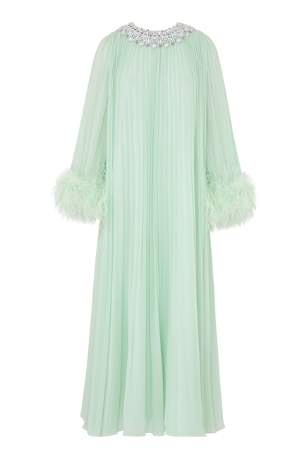Chiffon Feather Midi Dress