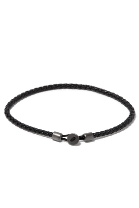 Nexus Leather Bracelet in Sterling Silver