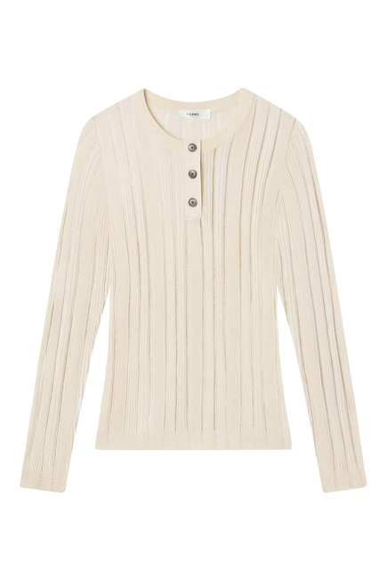 Laddered Rib Henley Top