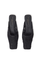 Square-Toe Lace Backless Mules