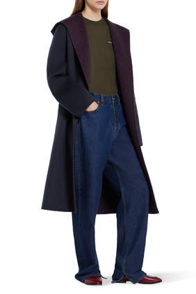Reversible Wool Silk Hooded Coat