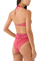 Mare Chevron Lycra Lurex Bandeau Tie Bikini Set