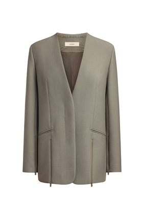  Zip-Detail Blazer