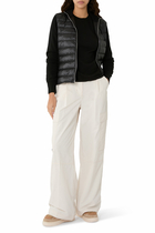 Padded Wool Zip-Up Cardigan
