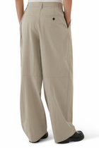 Cotton-Blend Balloon-Leg Pants