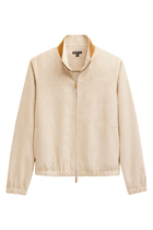 Suede Trimmed Track Jacket
