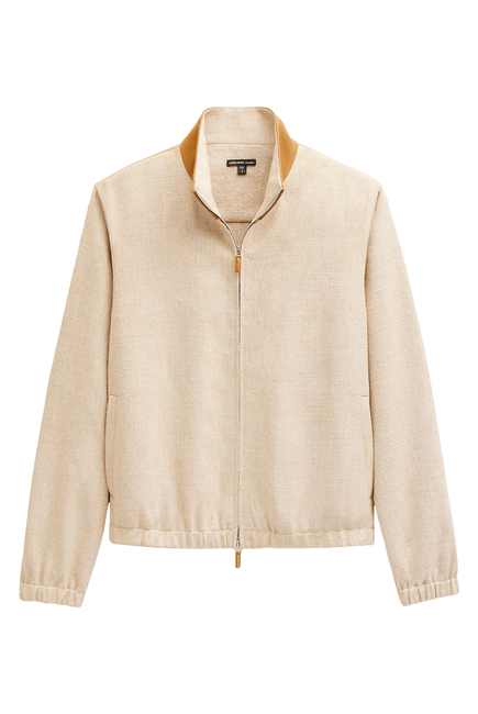 Suede Trimmed Track Jacket