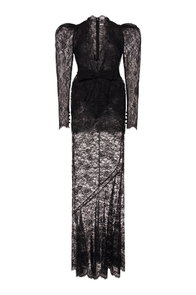 Lace V-Neck Dress with Peplum and Body