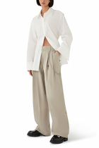 Cotton-Blend Balloon-Leg Pants