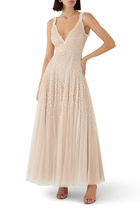 Sequin Cascade Cami Plunge Gown
