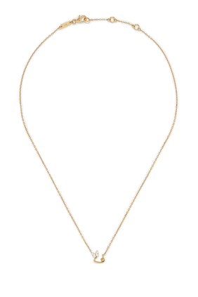 Kids 'Faa' Letter Pendant Necklace, 18kt Gold, Enamel