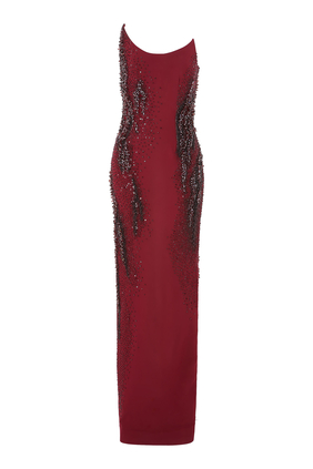 Bordeaux Embroidered Gown