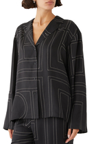 Monogram Silk PJ Top