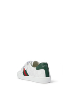Kids Web-Detail Leather Sneakers