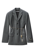 Wool-Blend Raw-Edged Blazer