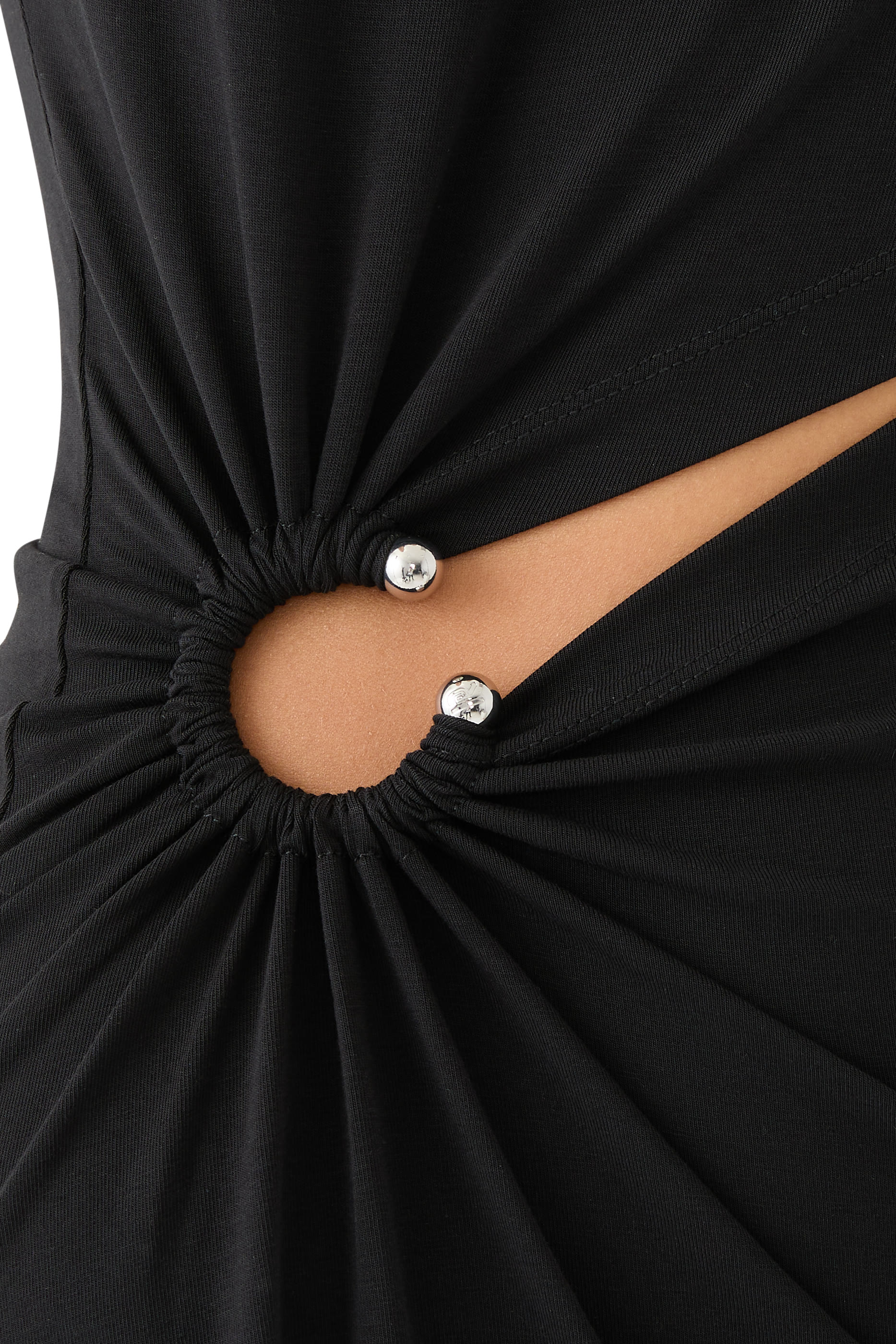 Long Piercing Cotton Jersey Dress