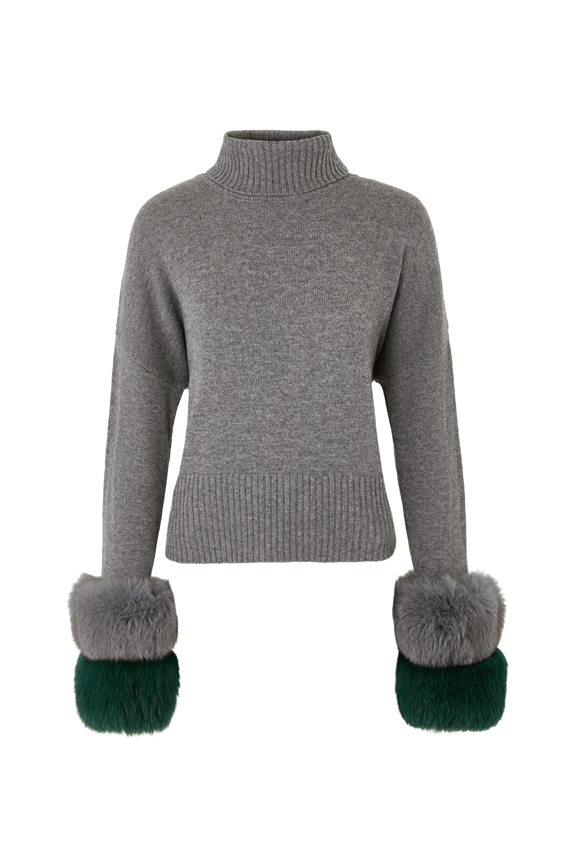 Cropped Roll Neck Cuff Sweater 