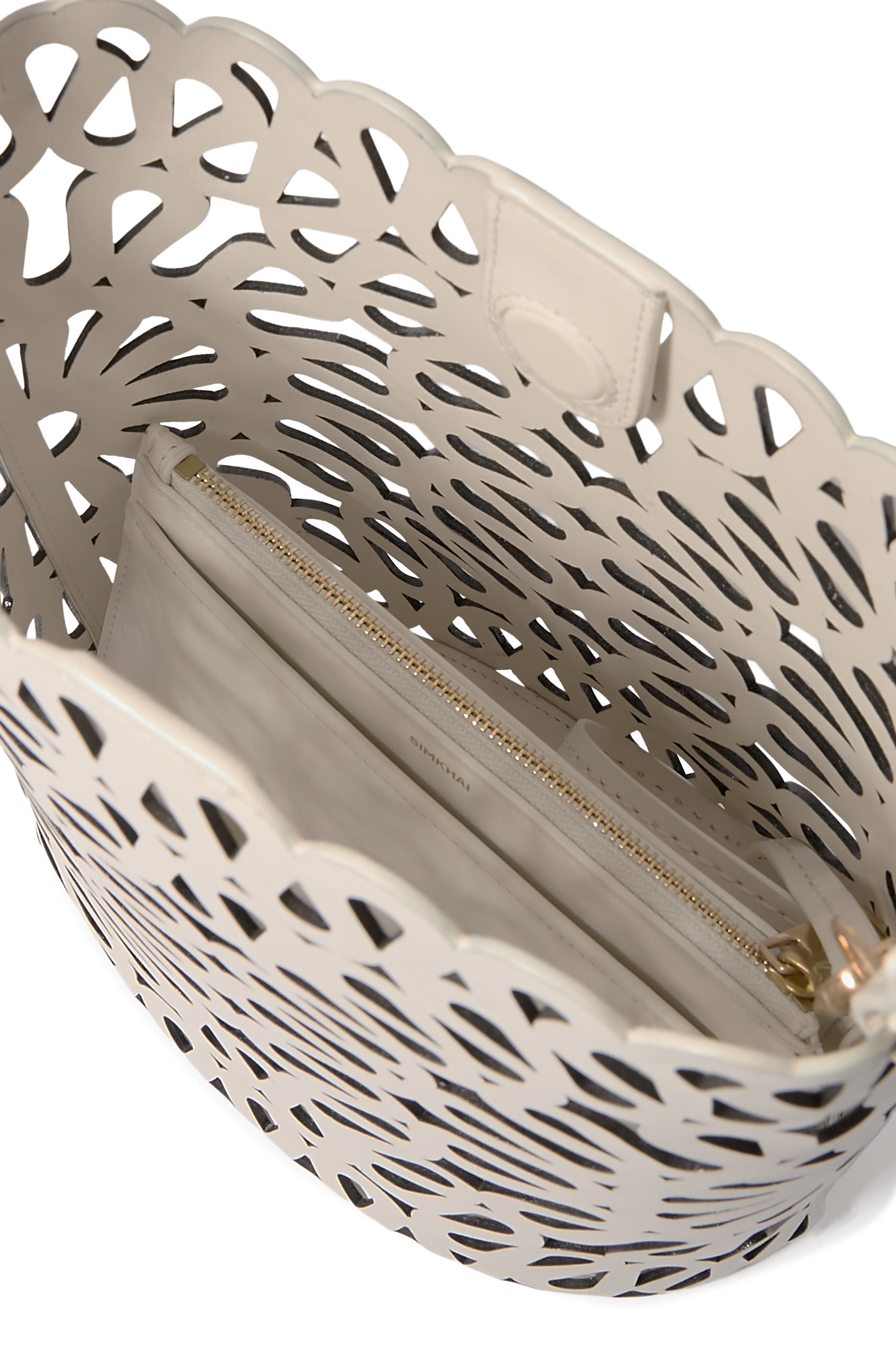  McCall Laser Cut Leather Bucket Bag