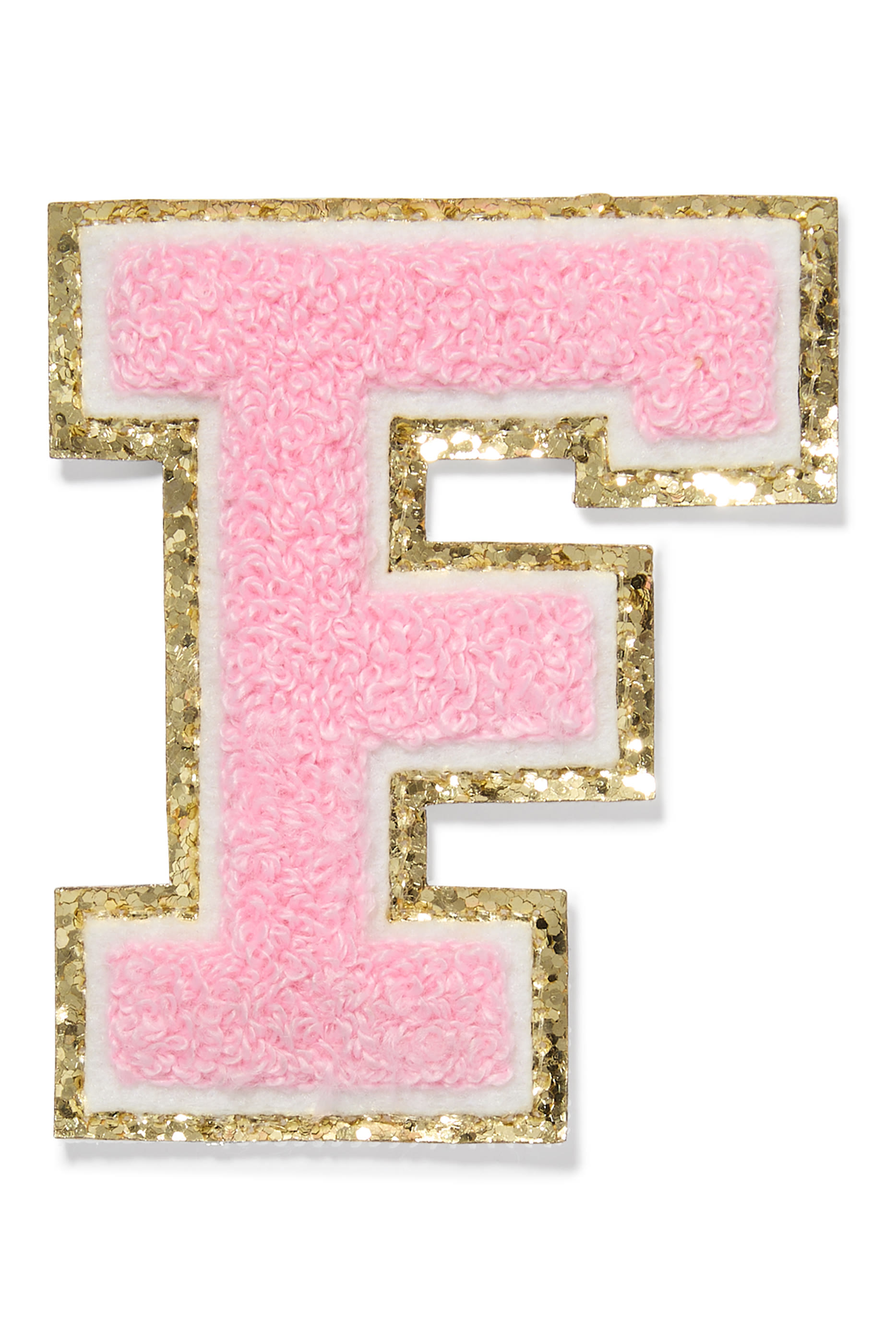 Kids 3" Chenille Sparkle F Letter Patch
