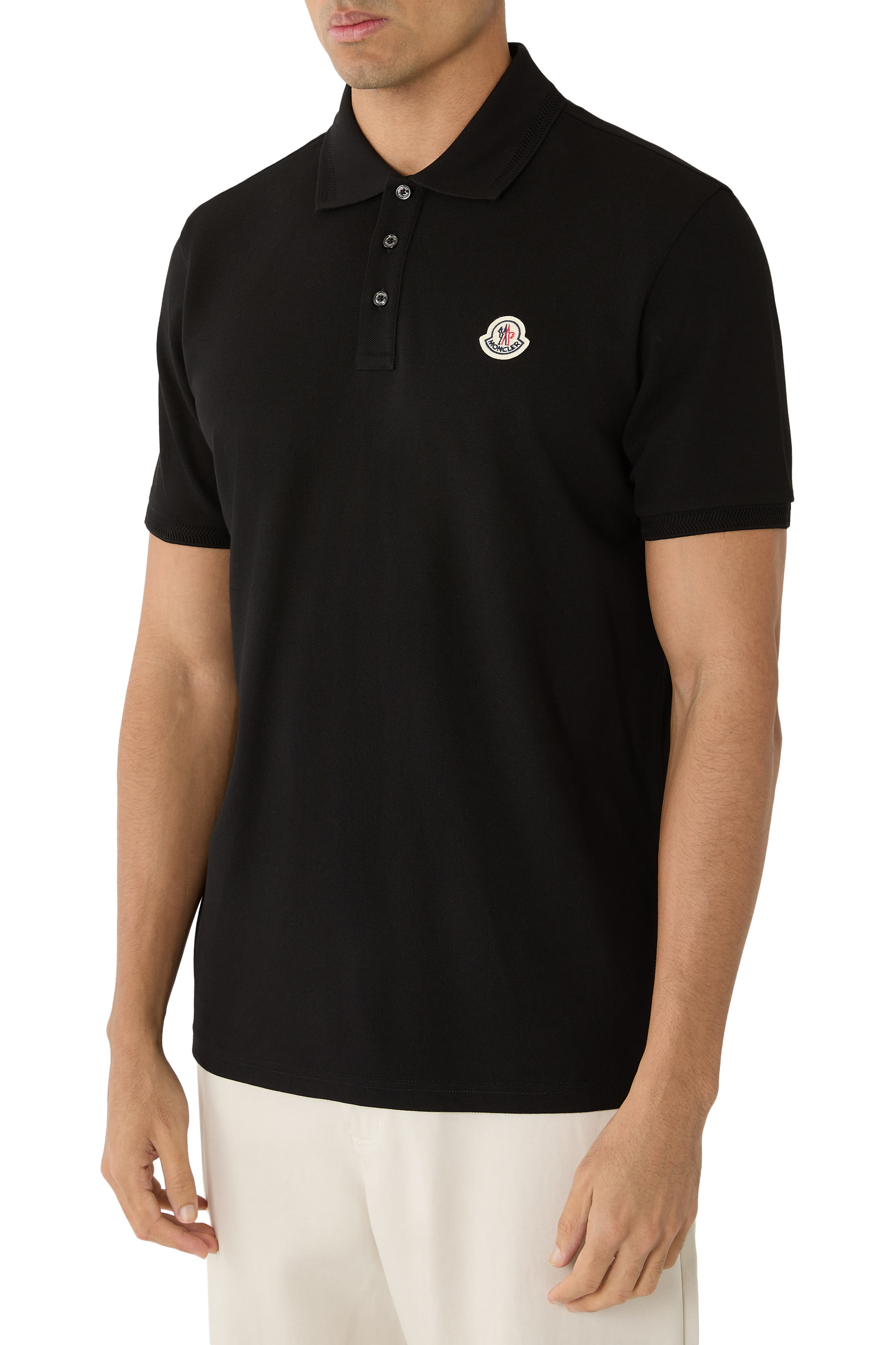  Logo Patch Cotton Piquet Polo Shirt