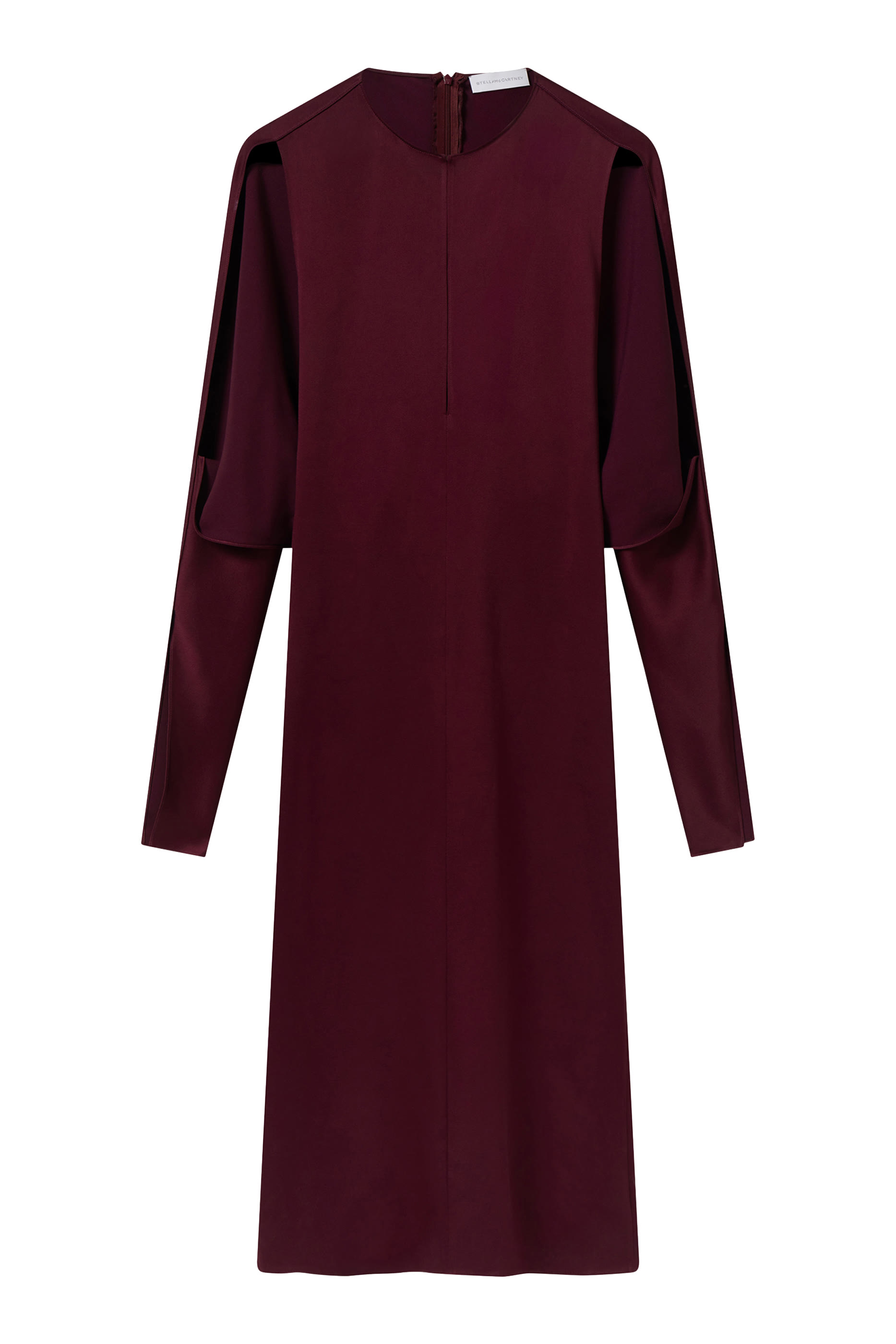 Cape-Sleeve Cut-Out Satin Midi Dress