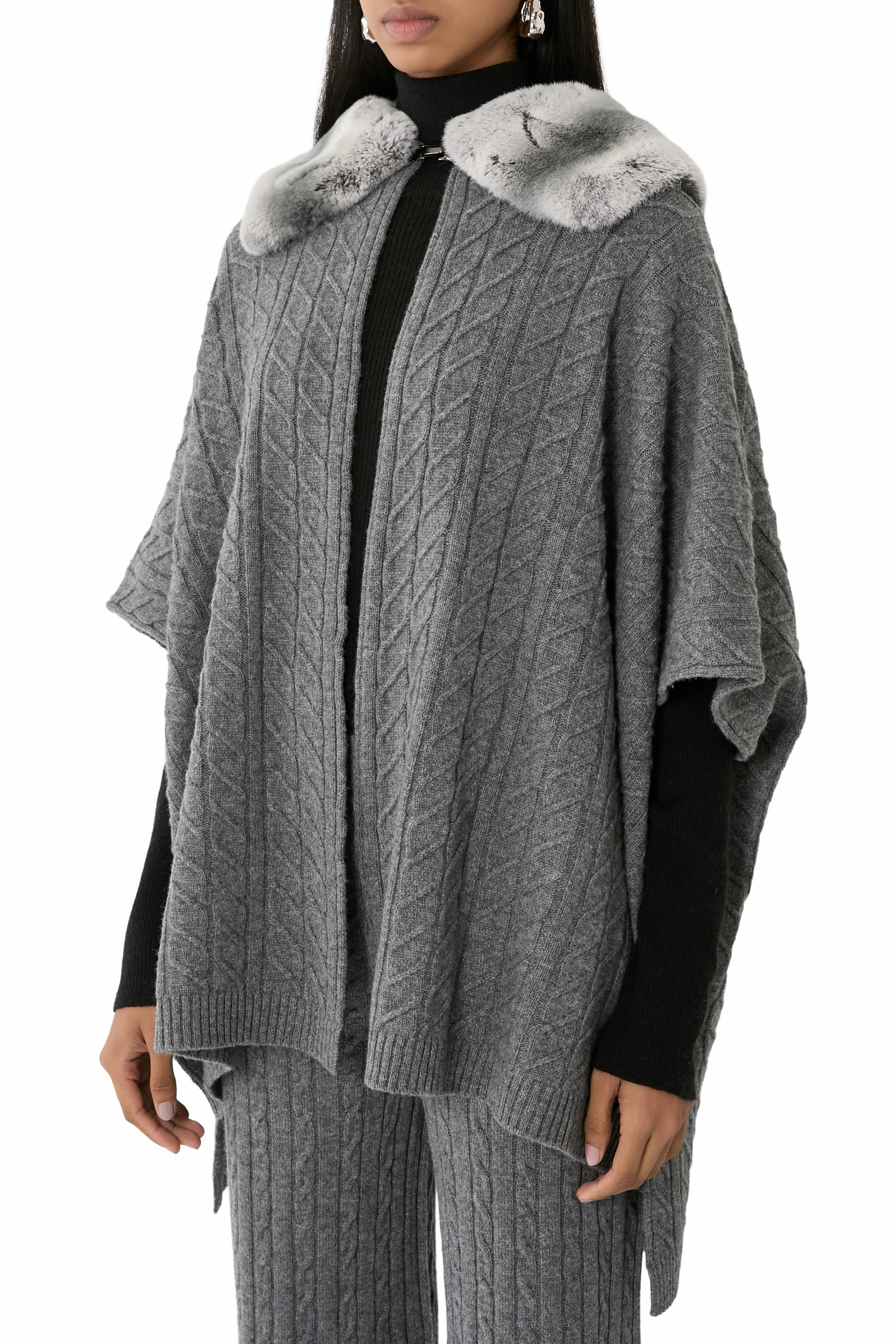 Collar Detail Poncho