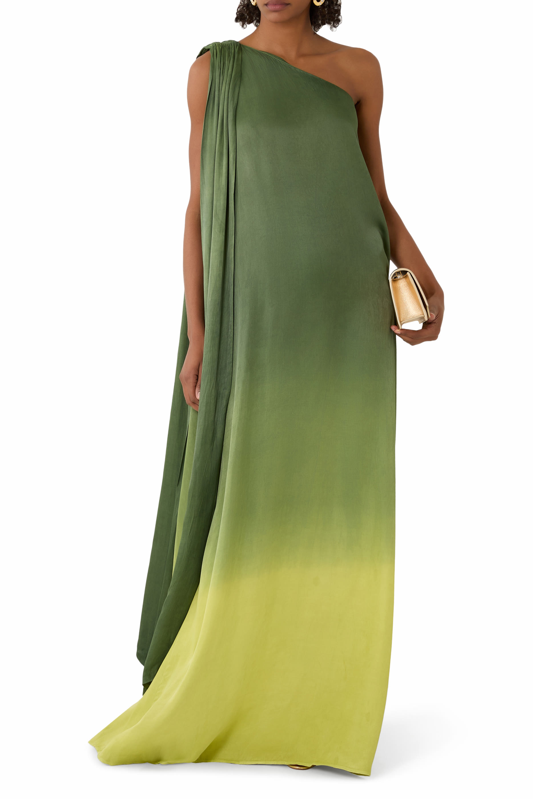 Raya Long Sleeves One-Shoulder Maxi Dress