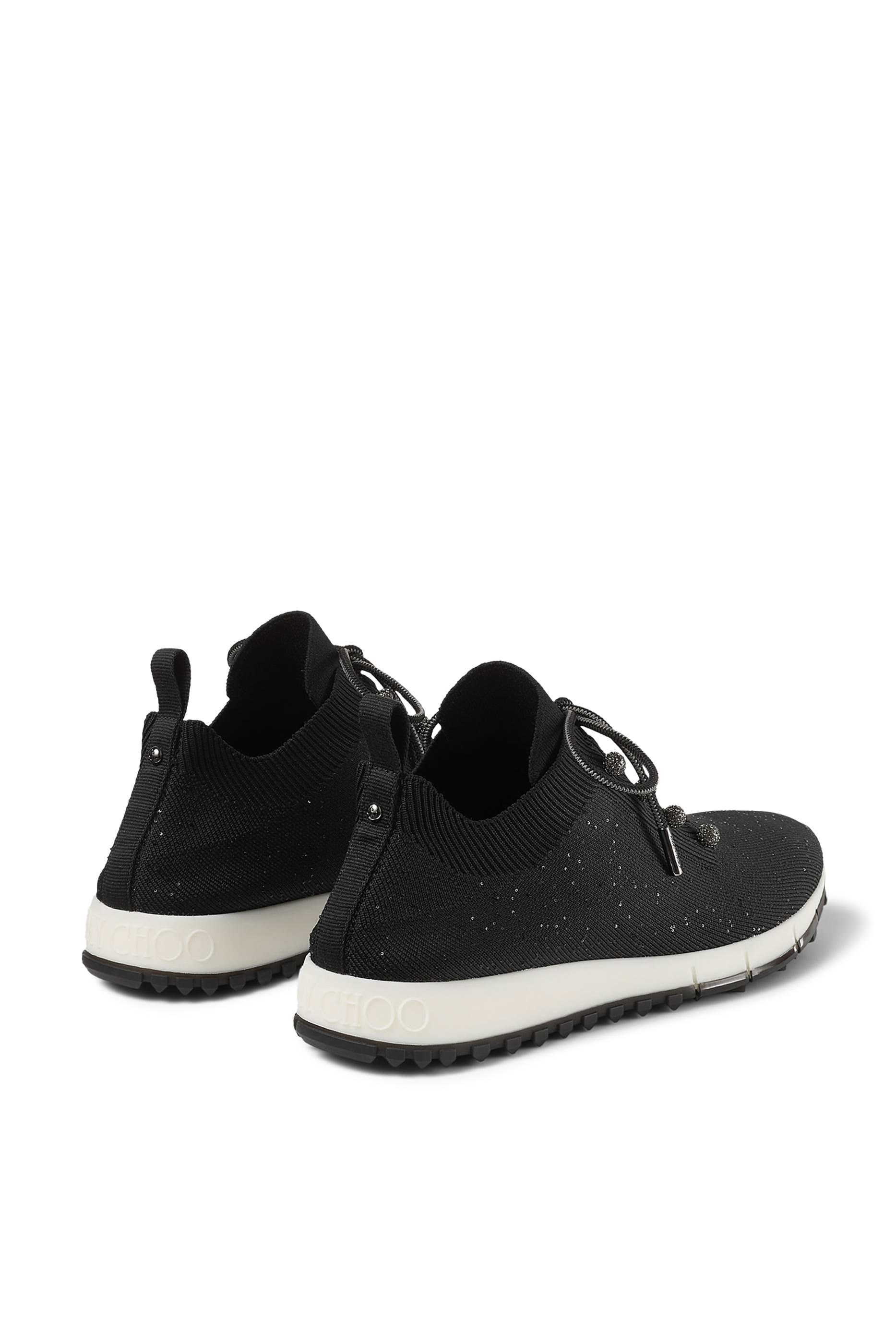 Veles Crochet Knit Low-Top Trainers with Pearls