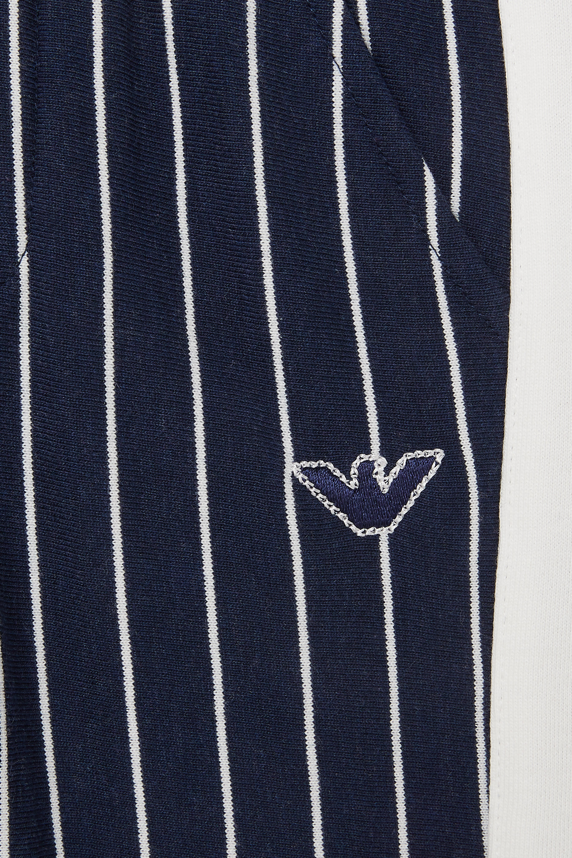 Kids Embroidered Eagle Logo Striped Trousers