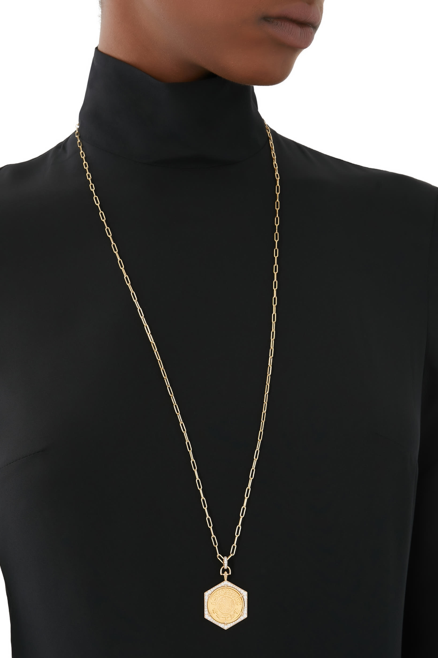 Ginea Necklace, 22k & 18k Yellow Gold with Diamonds