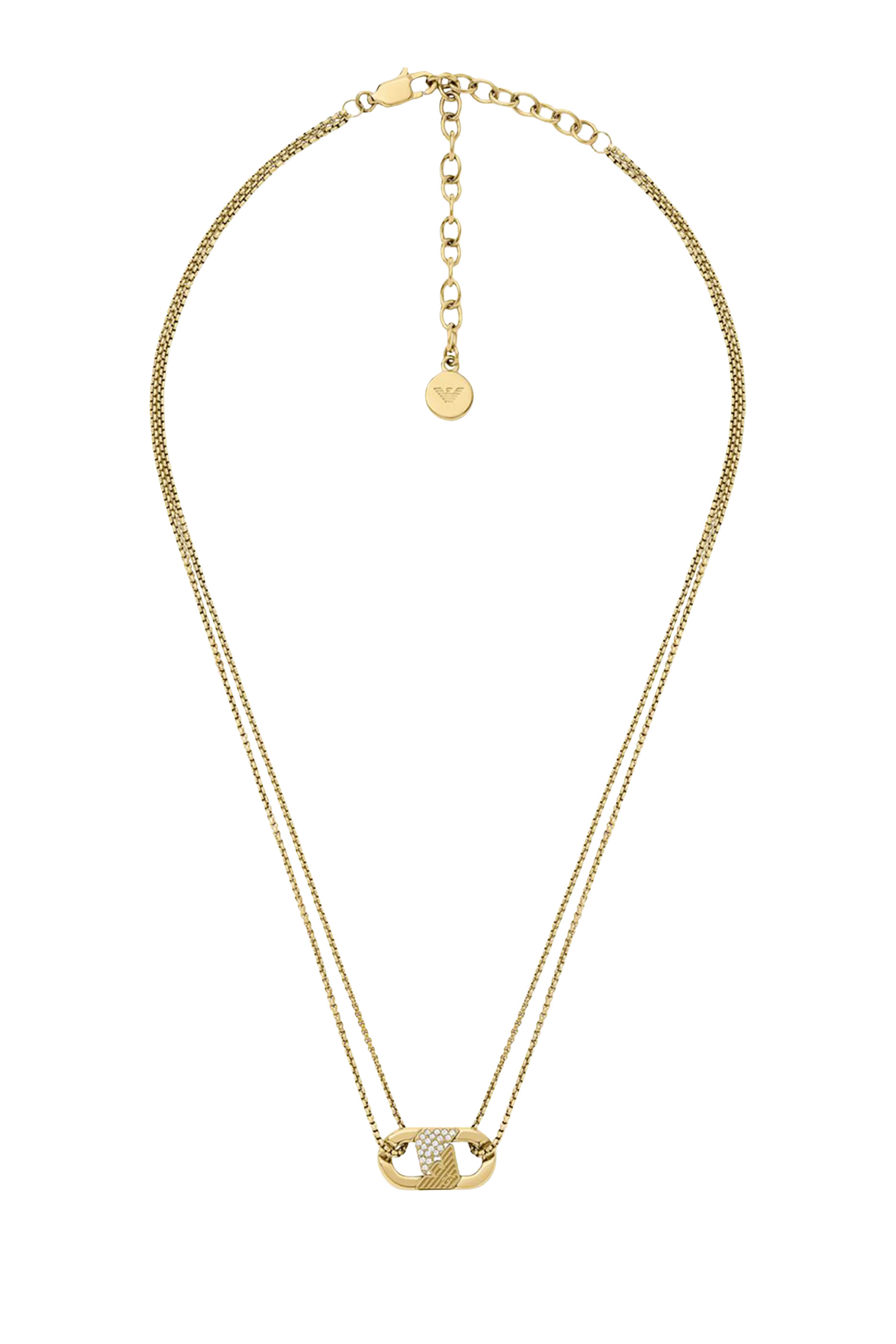  Gold-Tone Stainless Steel ID Necklace