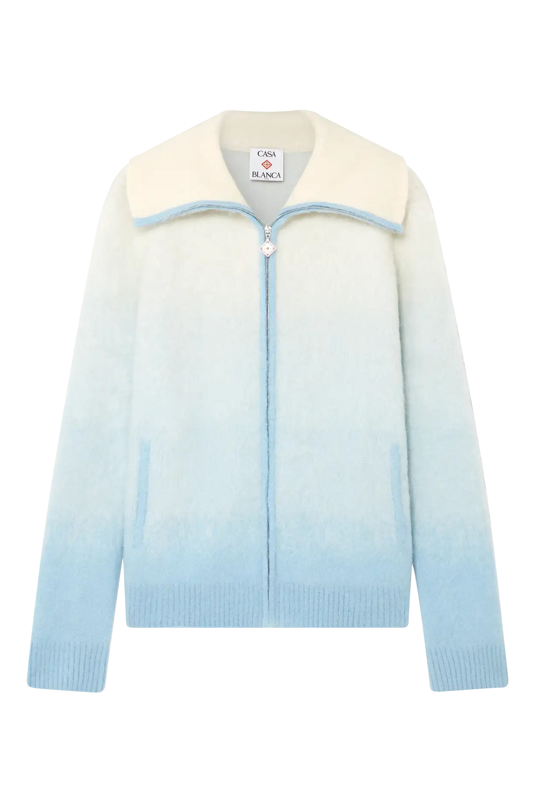  Fluffy Gradient Mohair Zip Jacket 