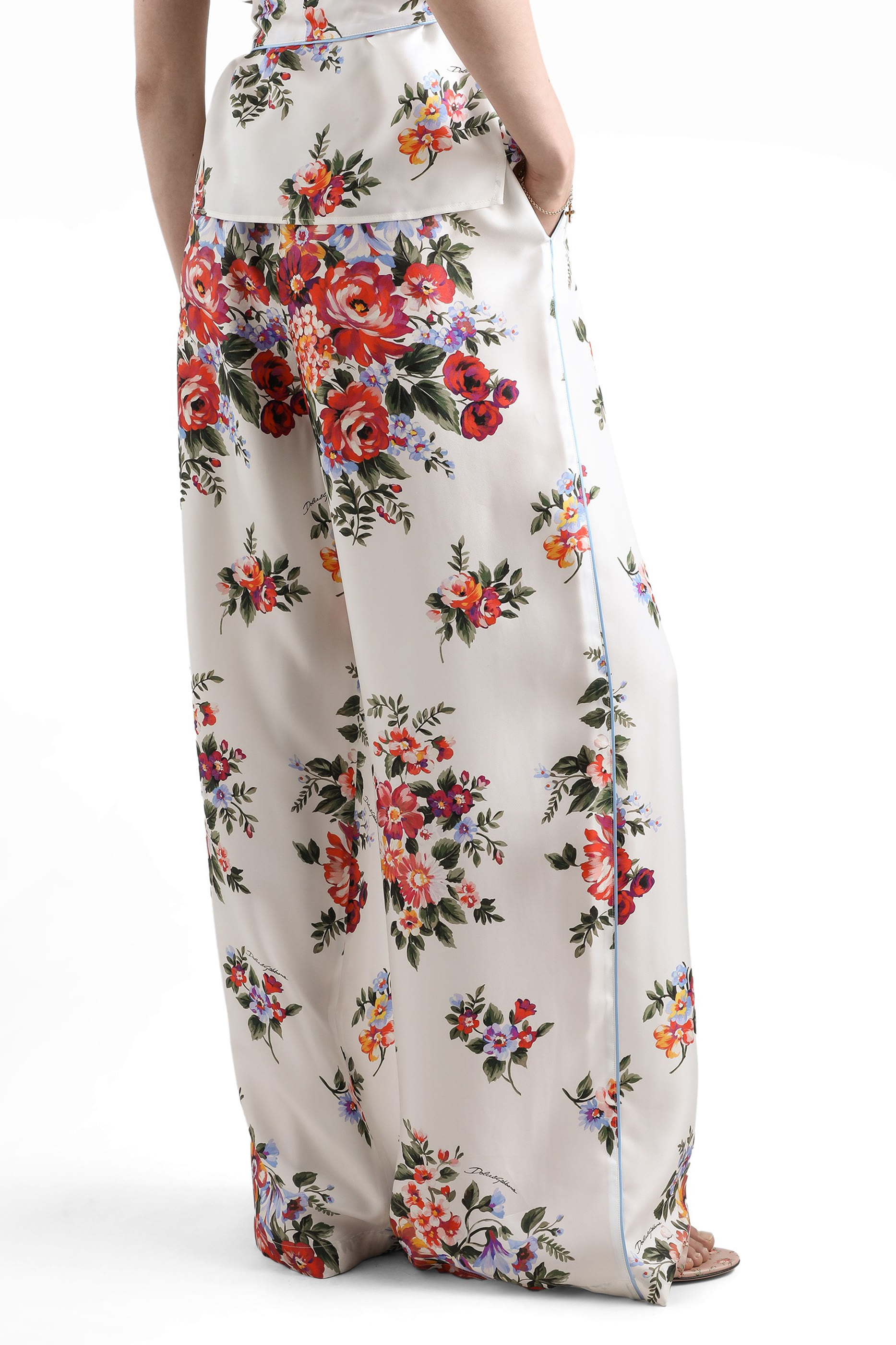 Flower Bouquet-Print Pants