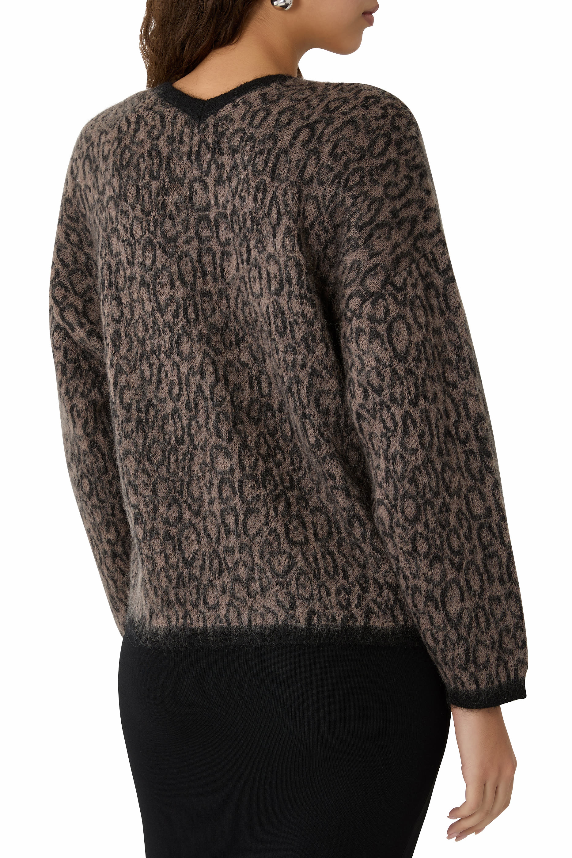 All-Over Pattern V-Neck Cardigan