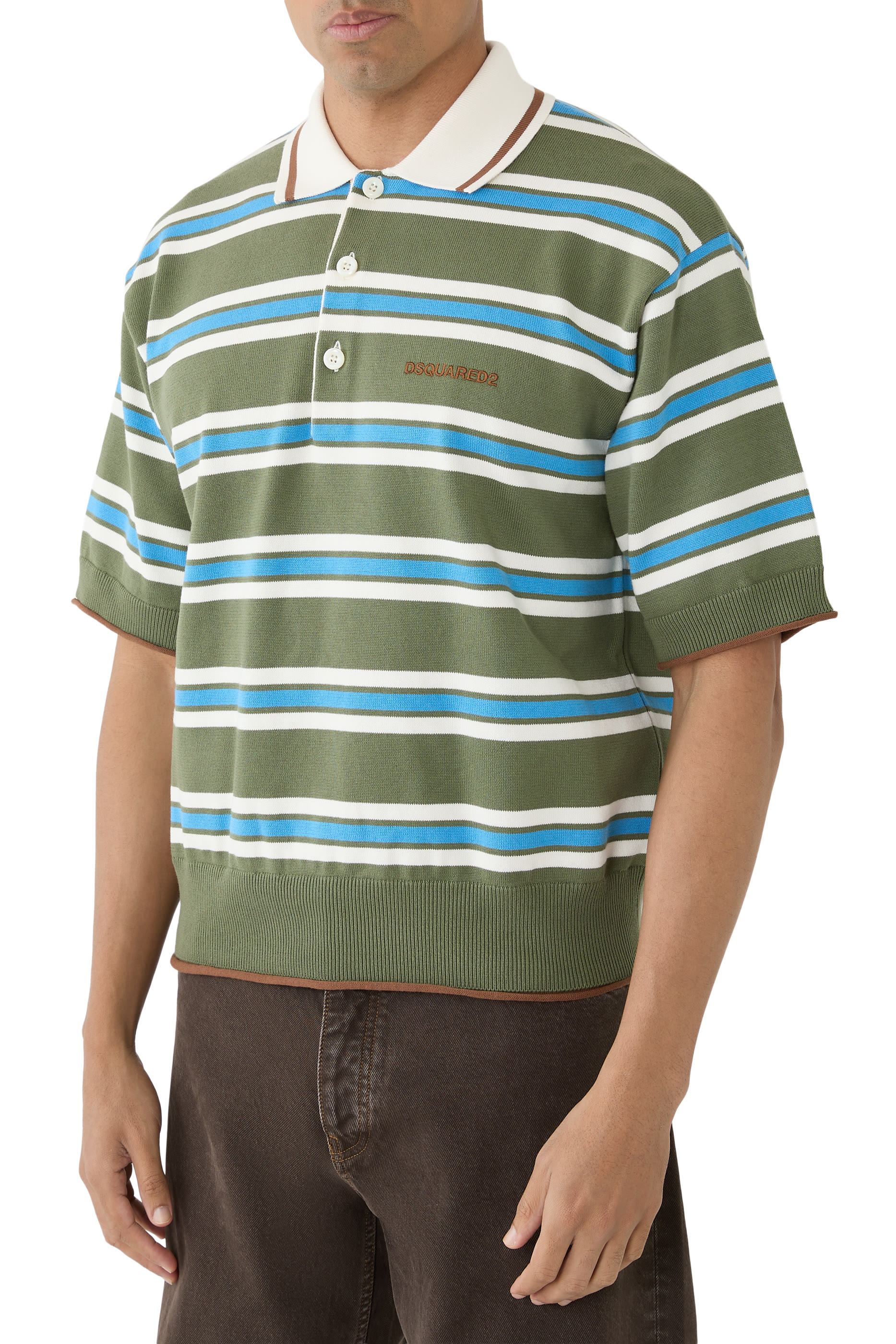 Striped Knit Polo