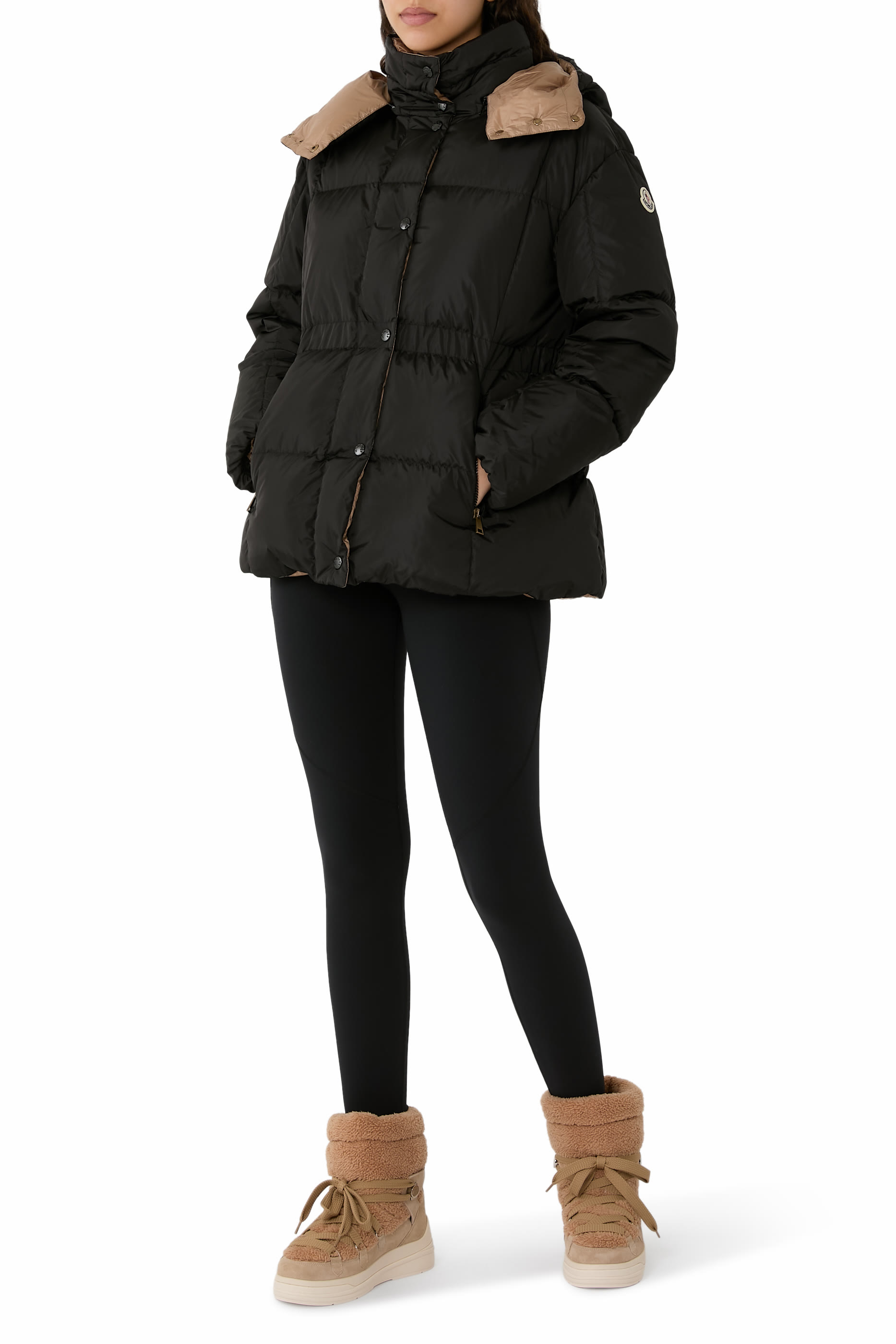 Agneux Square-Quilted Hooded Short Down Jacket