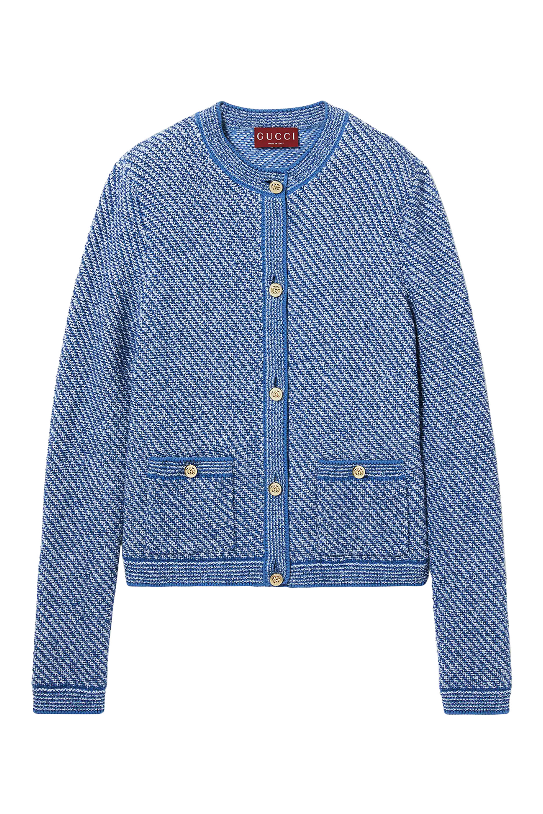 Fine Cotton Crewneck Cardigan