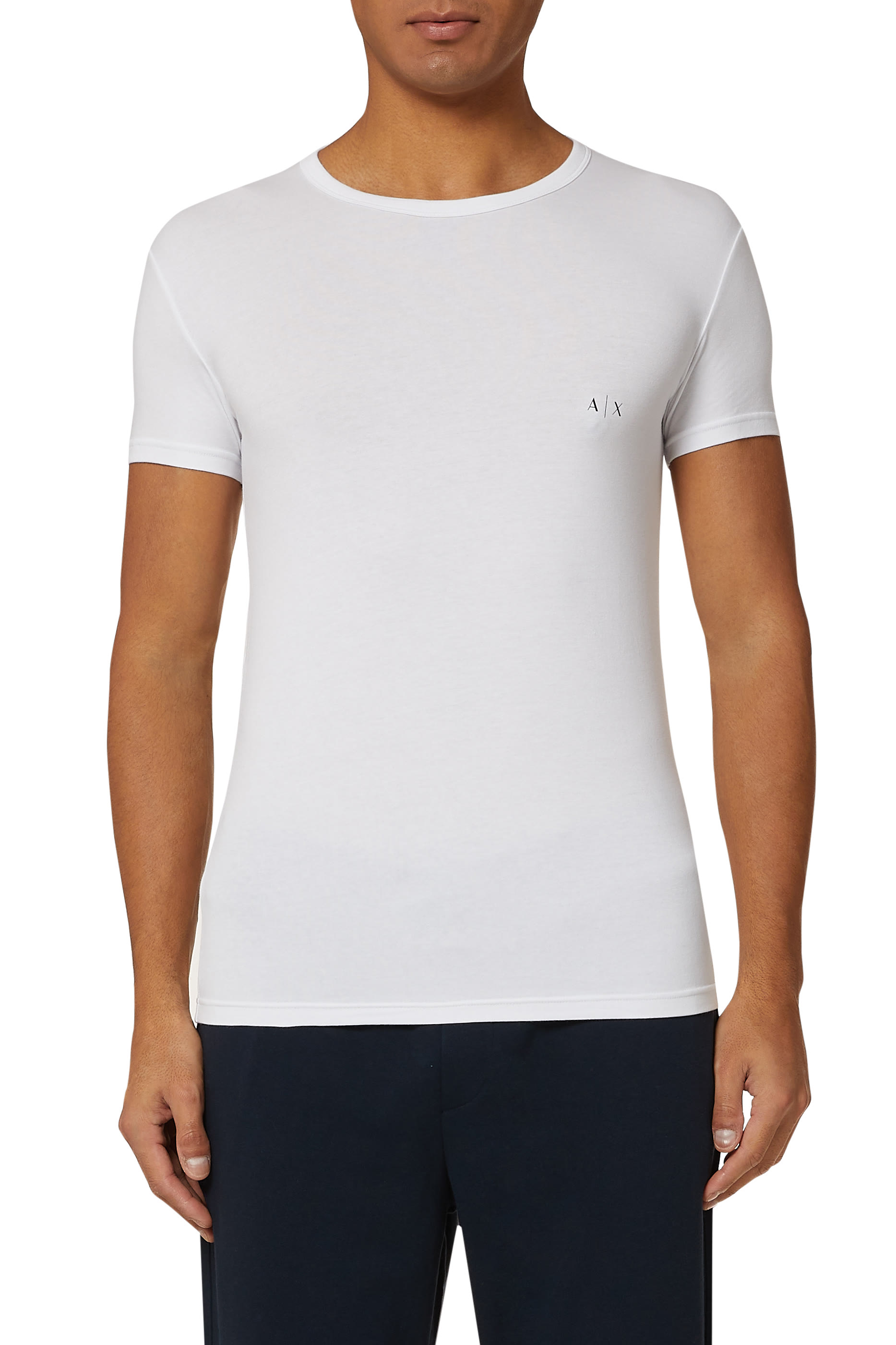 Logo Print Crew Neck T-Shirt, Pack of 2