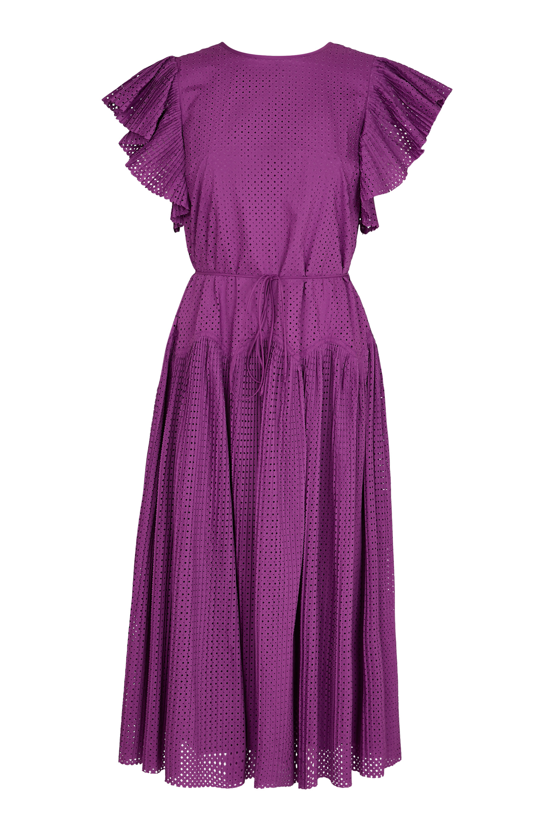 Sylvaine Flutter Sleeve Midi Dress