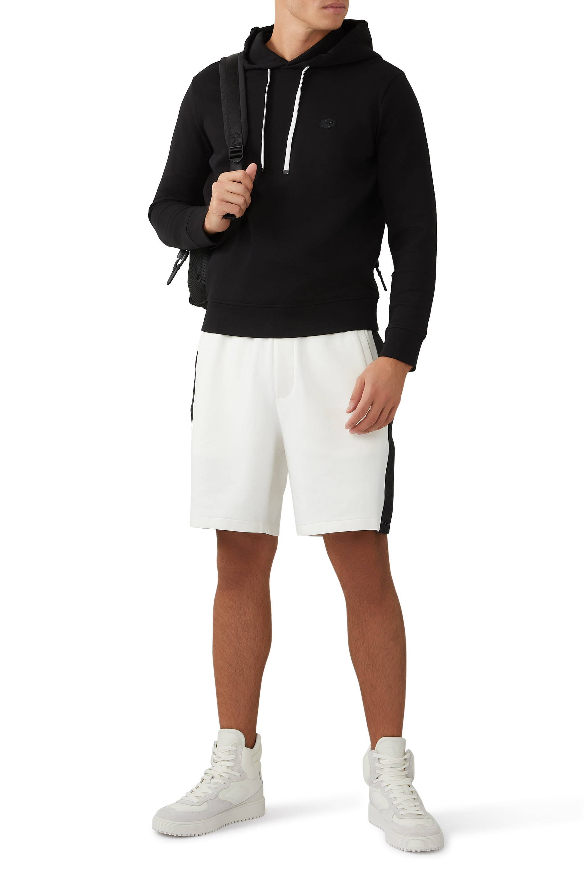 Hooded Sweatshirt with Micro Logo Patch