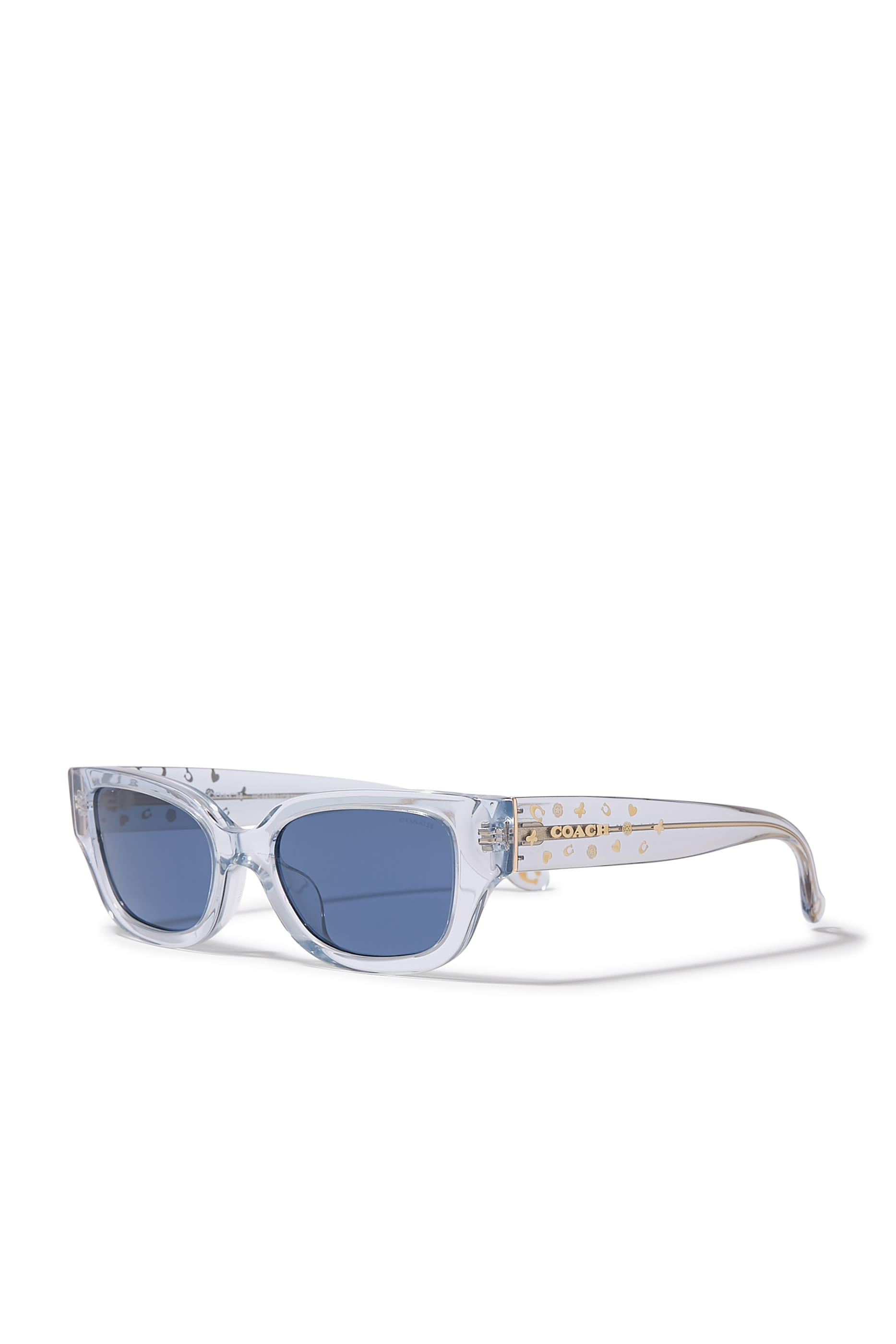 Rectangular Frame Sig Charms Temple Sunglasses