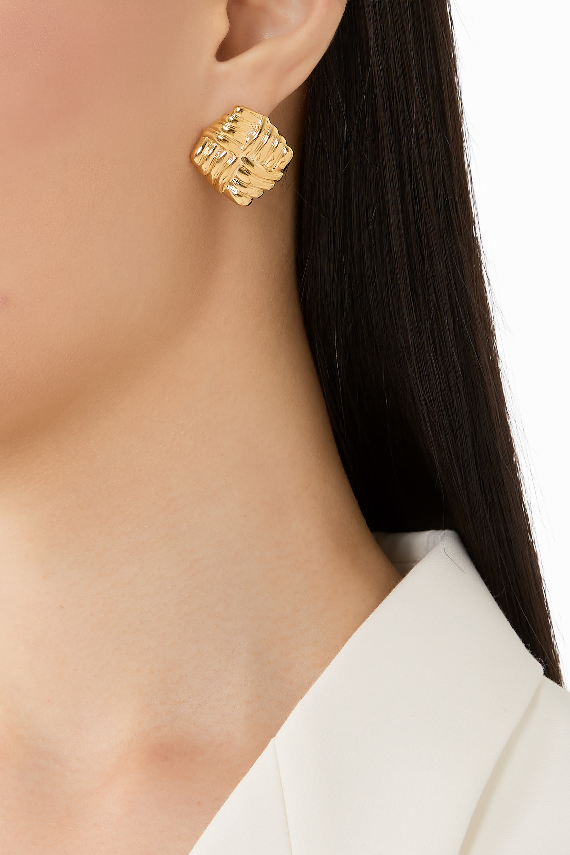 Wind Earrings, Gold-Plated Brass