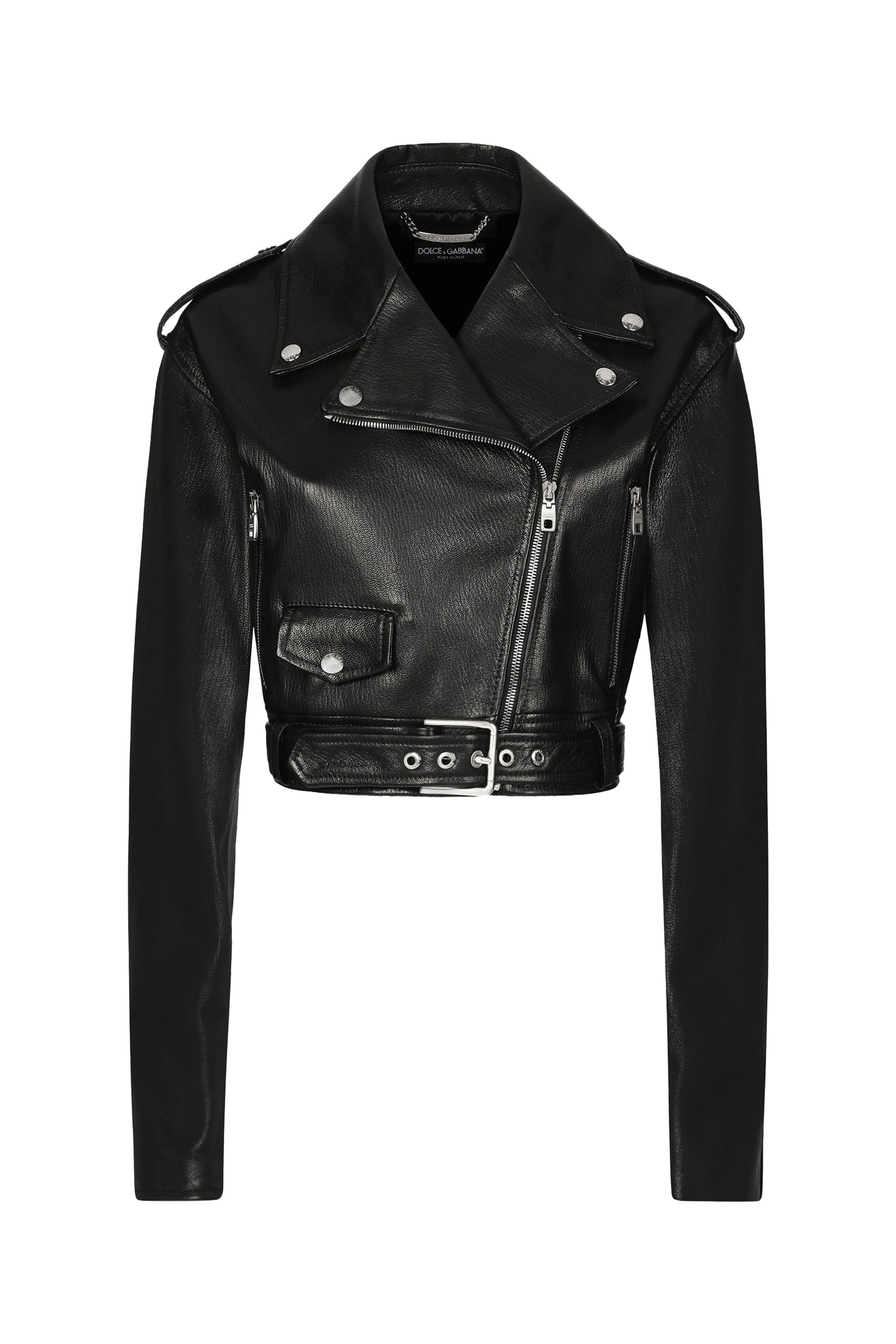 Plong&eacute; Nappa Leather Biker Jacket