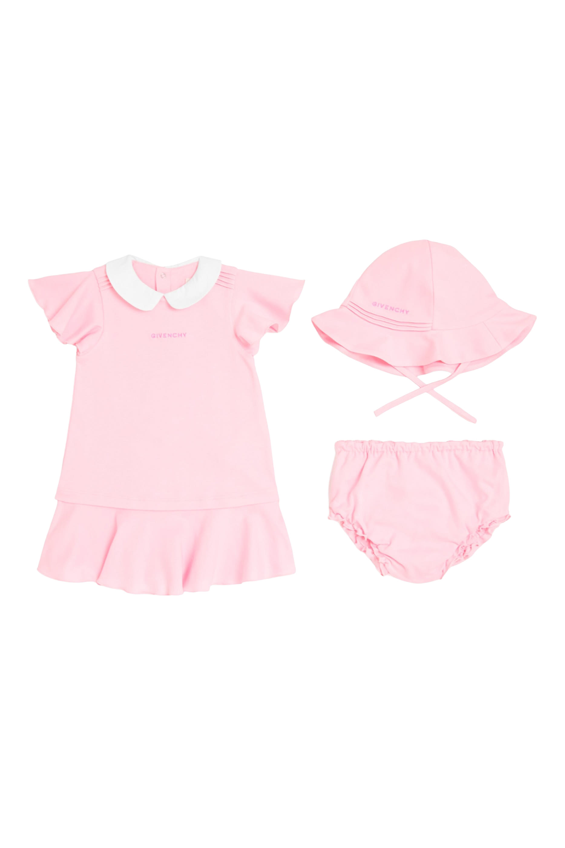 Kids Cotton Dress, Bloomers and Hat Set