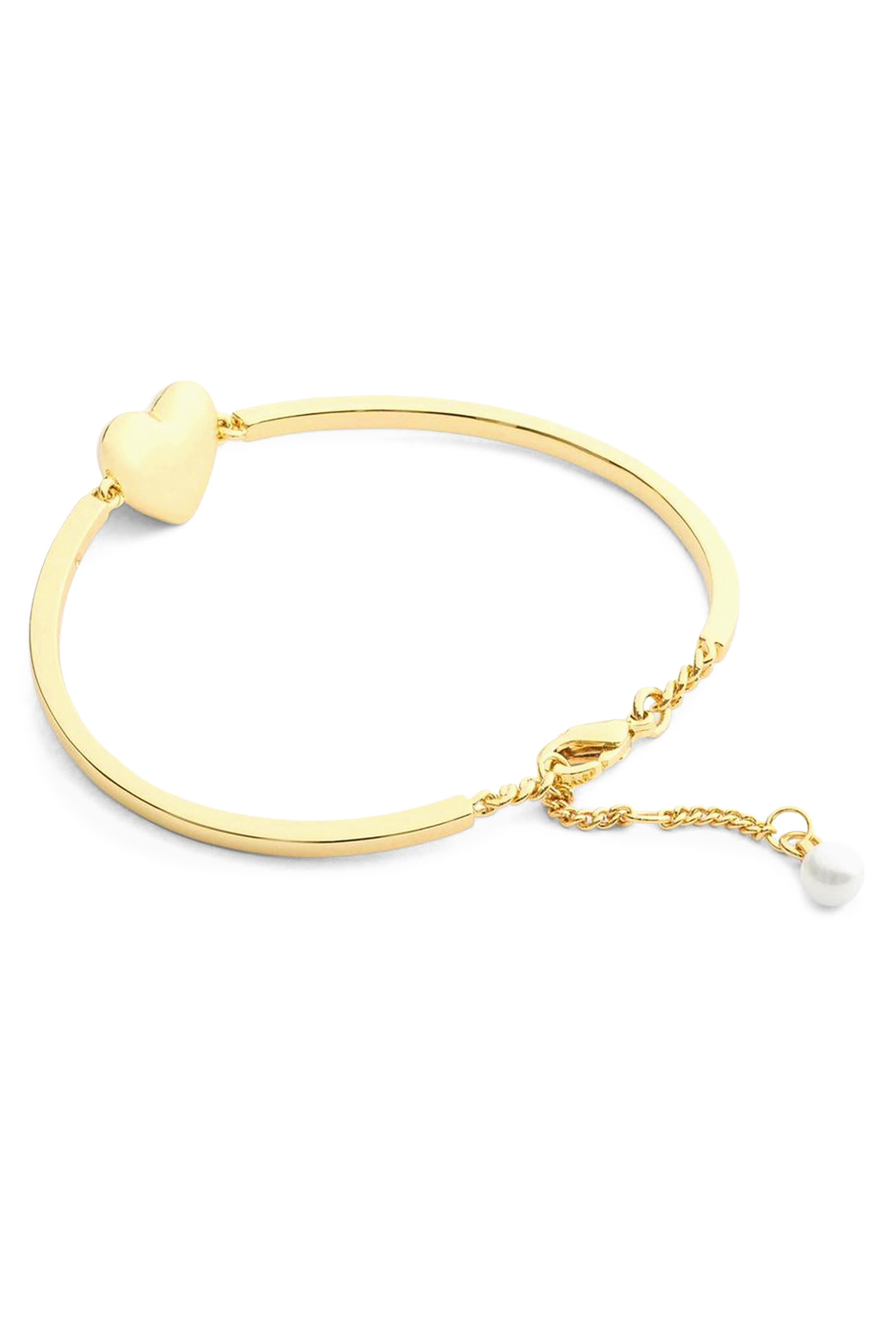 Enamel C Heart Cuff Bracelet