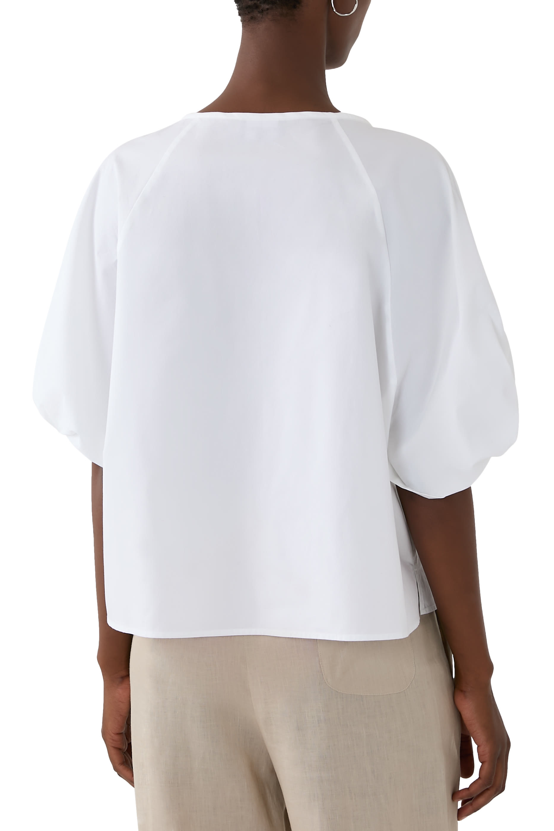 Twisted Sleeves Poplin Blouse