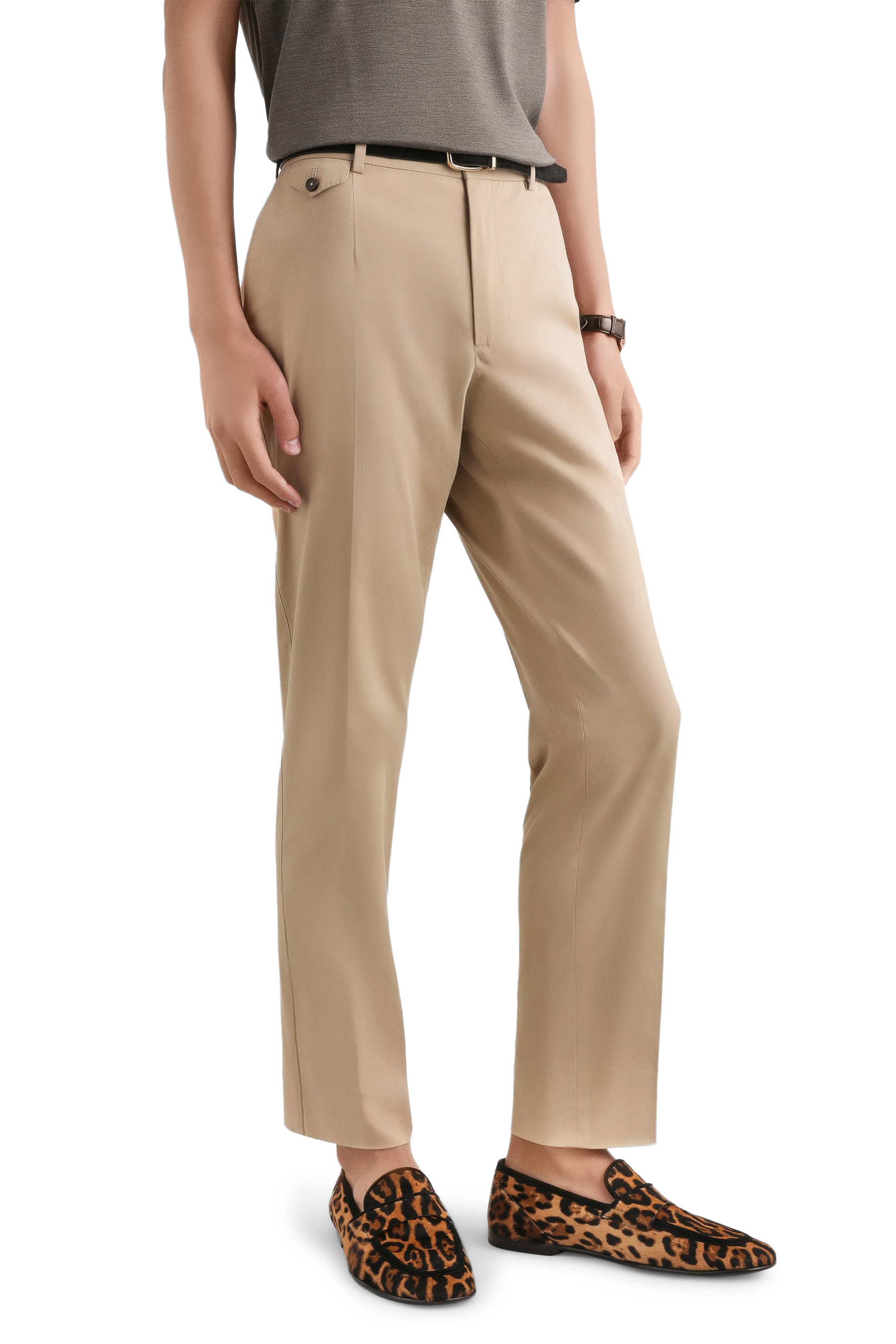 Stretch Cotton Gabardine Trousers