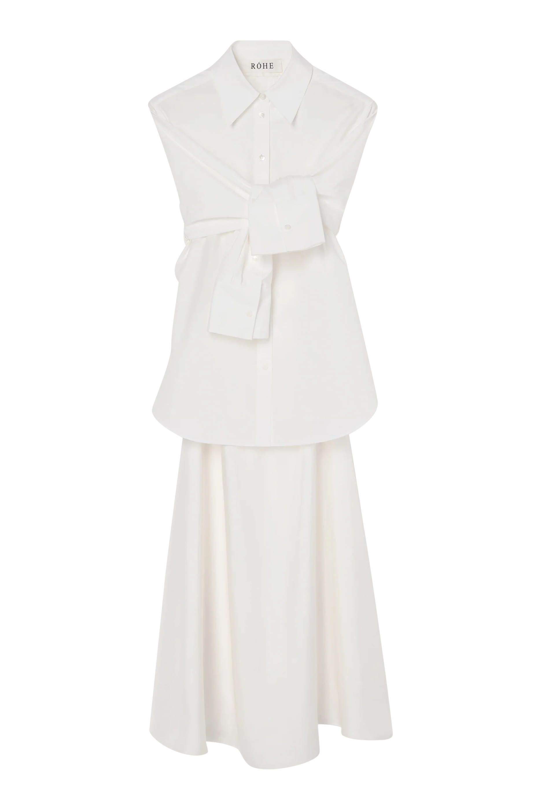  Poplin Silk Combined Gilet-Dress