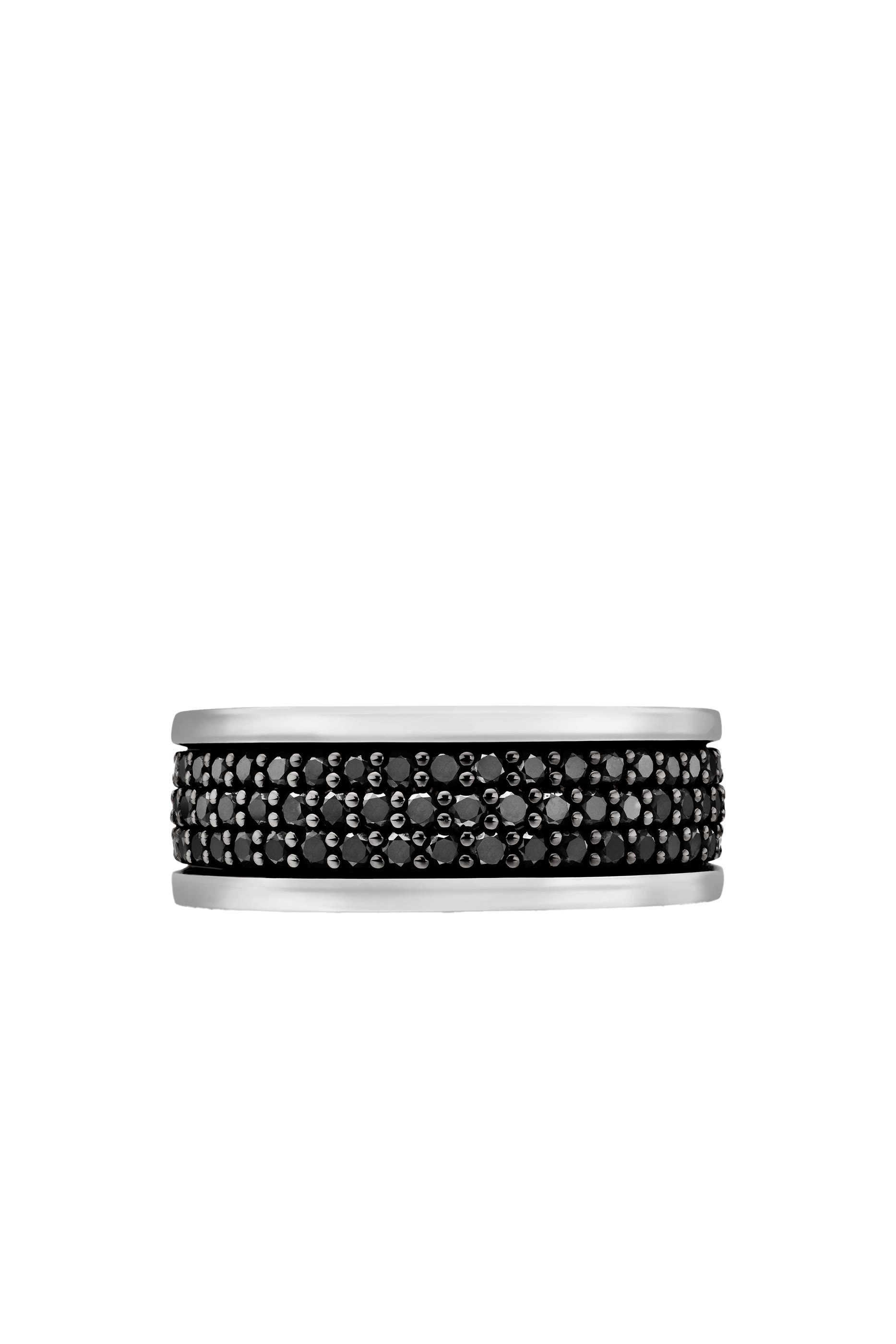 Streamline&reg; Three Row Band Ring, Sterling Silver & Diamonds