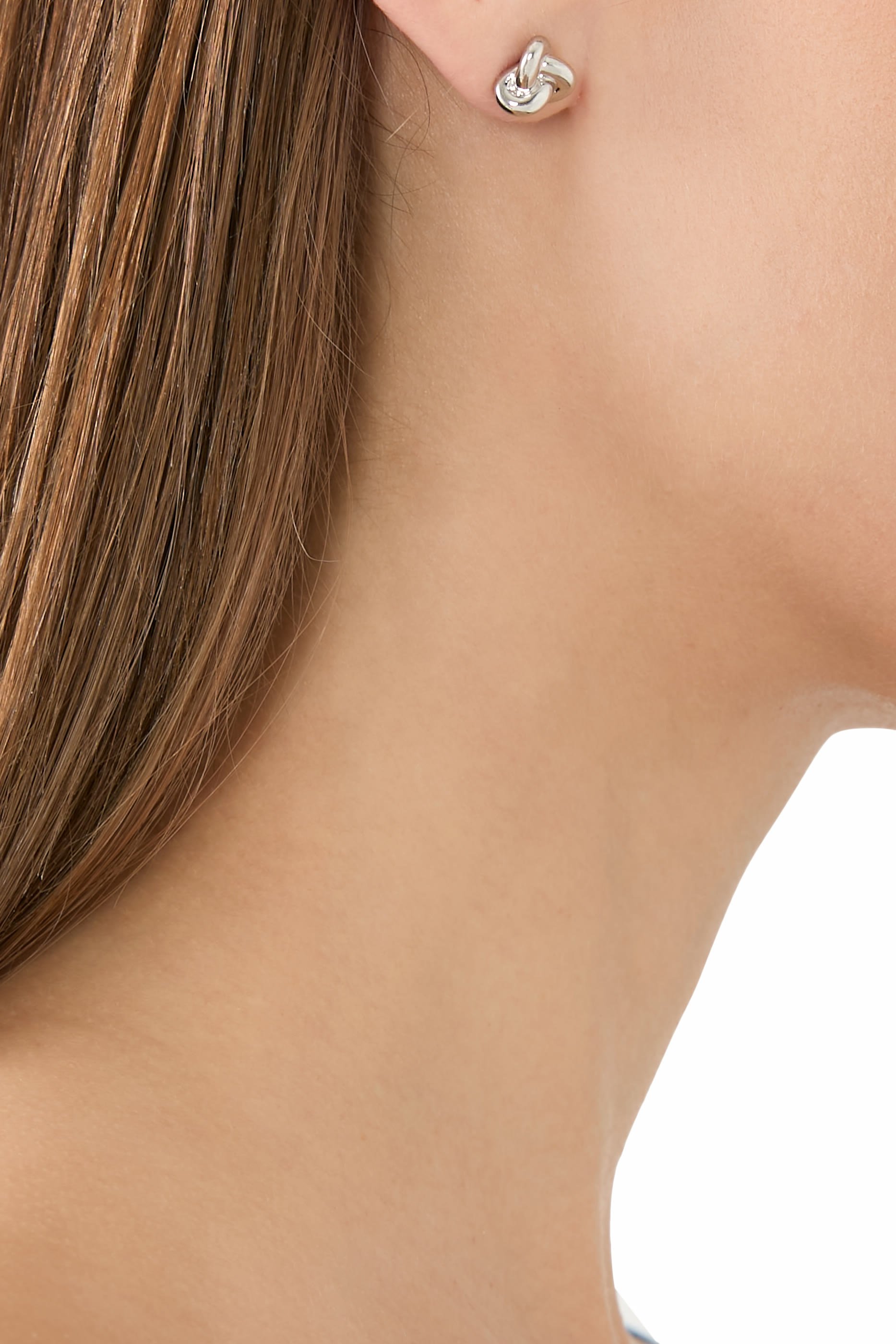 Double Knot Studs, Titanium, Plated Metal & Cubic Zirconia